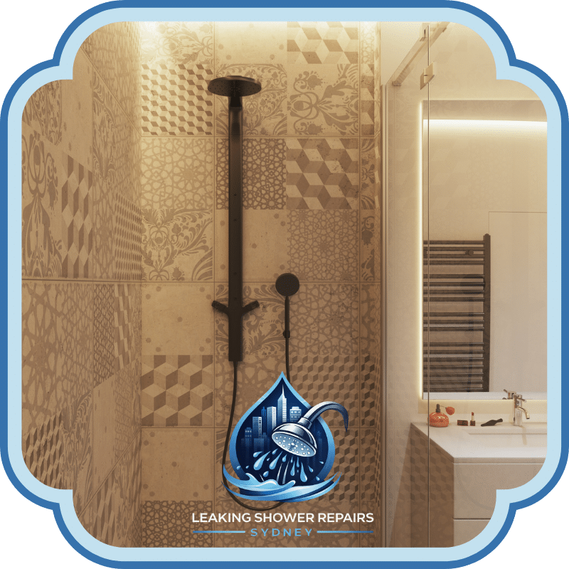 Non-invasive shower leak repair process in a tiled bathroom