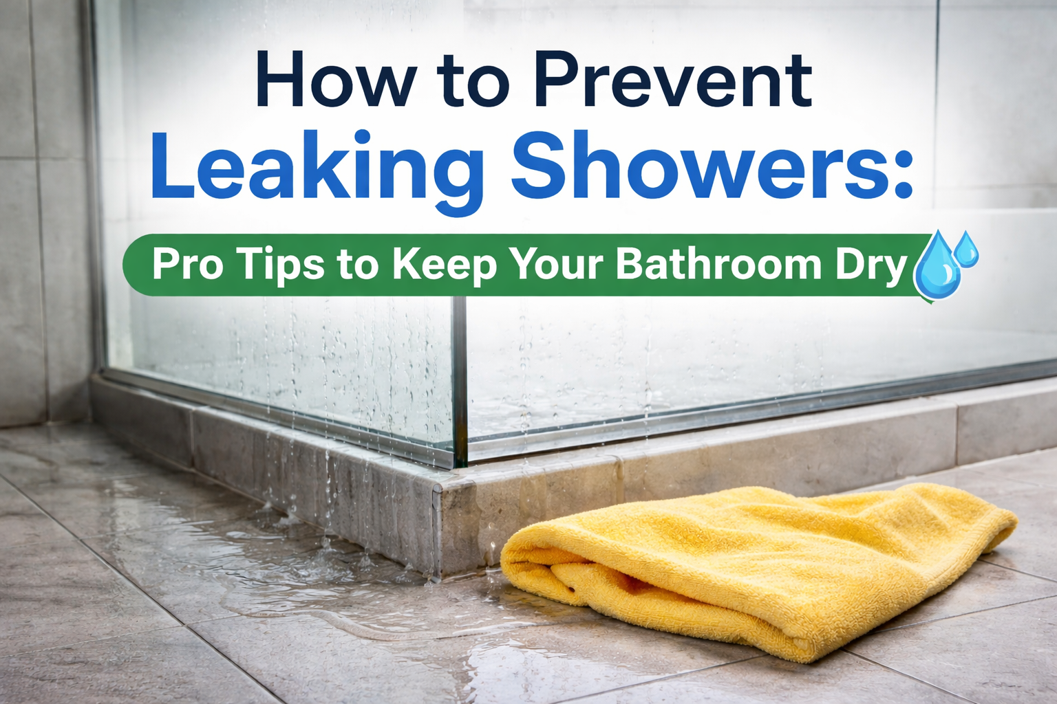 Prevent Leaking Showers Sydney: Modern shower with yellow towel absorbing moisture from a leaking shower.