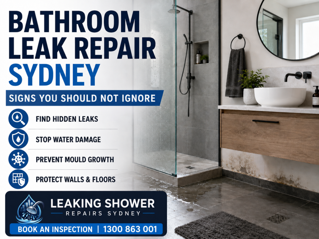 Bathroom Leak Repair Sydney inspection of leaking tiled bathroom area
