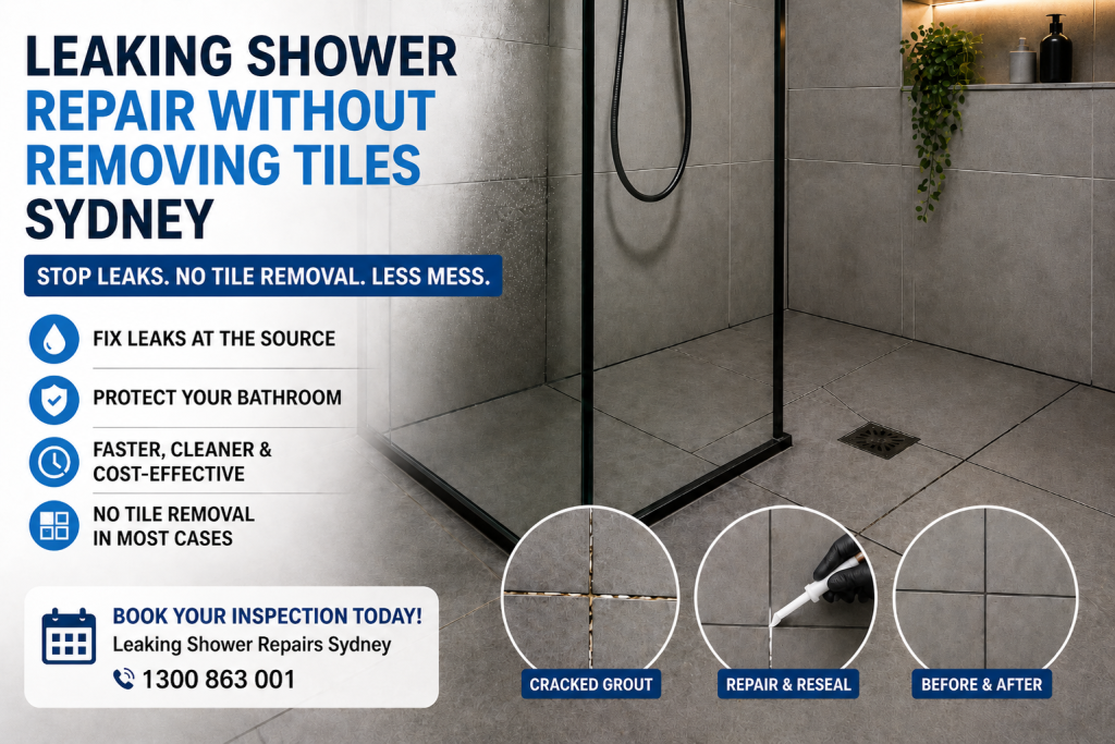 Leaking Shower Repair Without Removing Tiles Sydney tiled shower repair