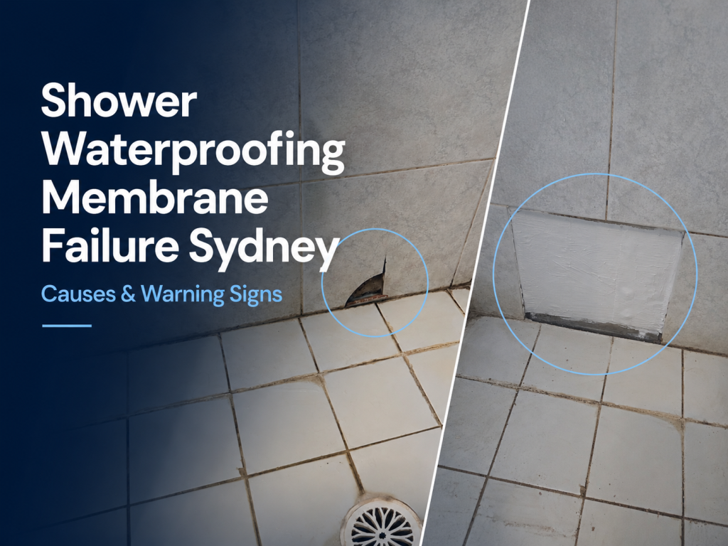 Shower Waterproofing Membrane Failure Sydney leaking tiled shower area